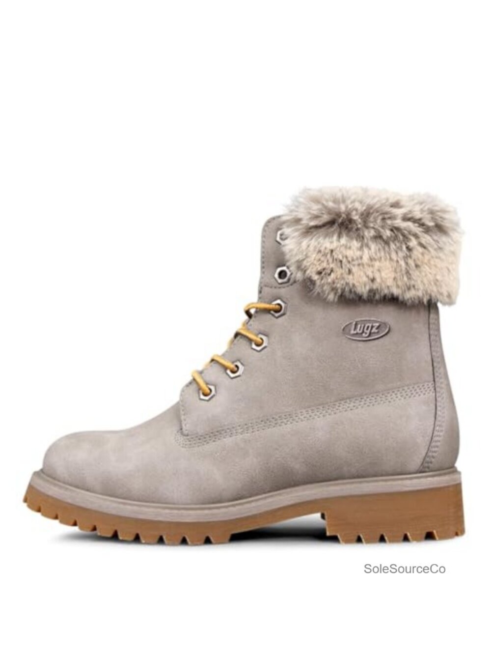 Faux Fur Lace Up Chukka Boots Mid-Calf Casual Fall Women's